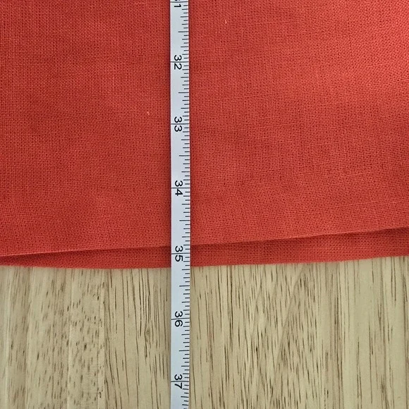 Emerson Fry Dress Womens Medium Red Linen Shift Short Sleeve Keyhole Made in USA